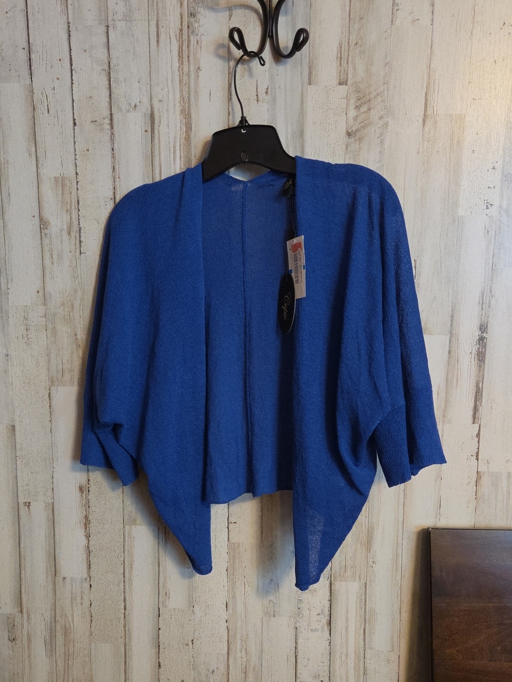 Cupio Open-Front Draped Cardigan Sweater - Blue